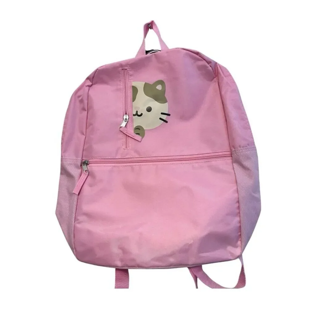 Metropack Pink Kitty Cat Nylon Backpack Travel School Girls Bag NWT